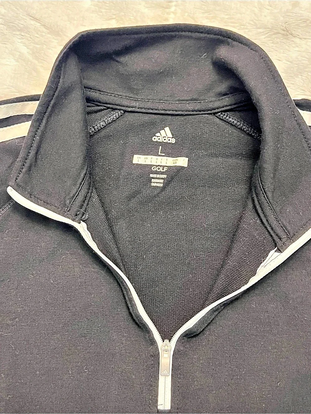 Men’s adidas Golf quarter-zip collared pullover Black